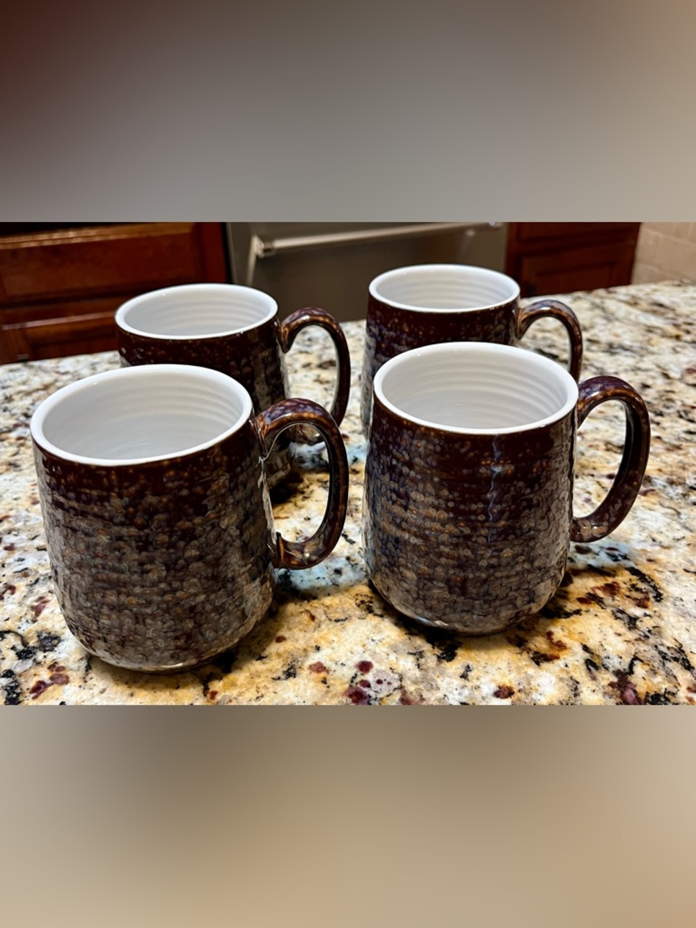The Old Pottery Company Speckled Ceramic Mug Set of Four - Fire Glazed Finish